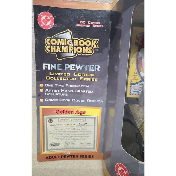 1997 Comic Book Champions Fine Pewter Golden Age 1939 Superman Figure - Picture 4 of 9